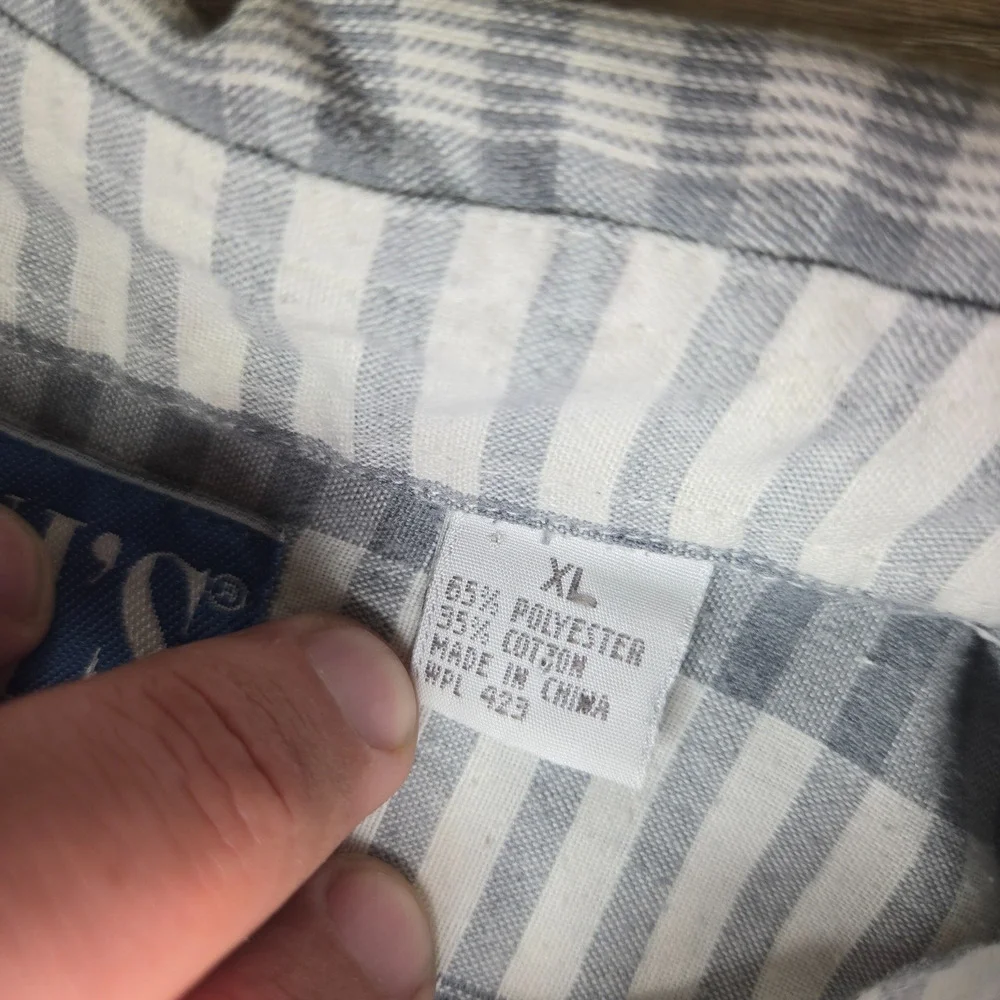 Vintage 90s Levis San Francisco Shirt Mens XL Gray Stripe Western Workwear